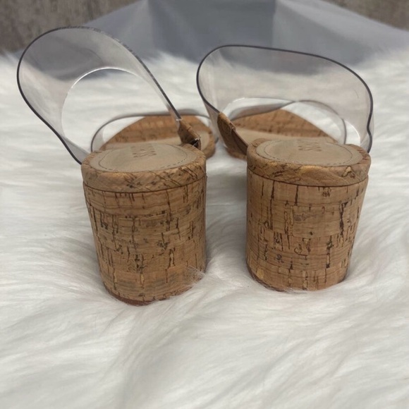 SCHUTZ Clear PVC Cork Slide Mules - Picture 3 of 4